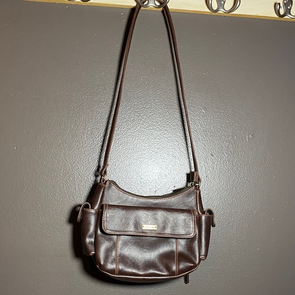 Connections Brown Vegan Leather Small Shoulder Bag - Picture 3 of 14